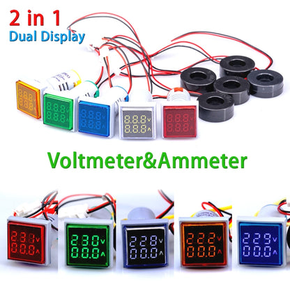 AD16-22FVA Square Signal Indicator Type Mini Digital Display AC Voltage And Current Meter(Blue) - Current & Voltage Tester by PMC Jewellery | Online Shopping South Africa | PMC Jewellery