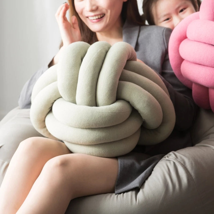 Hand-Made Knotted Ball Pillow, Size: Diameter: 25~30cm(Matcha) - free shipping - PMC TechLife - Order now!