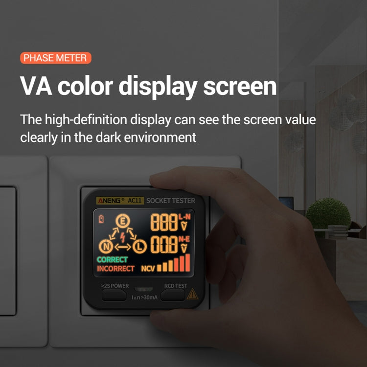 ANENG AC11 Multifunctional Digital Display Socket Tester Electrical Ground Wire Tester(UK Plug) - Current & Voltage Tester by ANENG | Online Shopping South Africa | PMC Jewellery | Buy Now Pay Later Mobicred