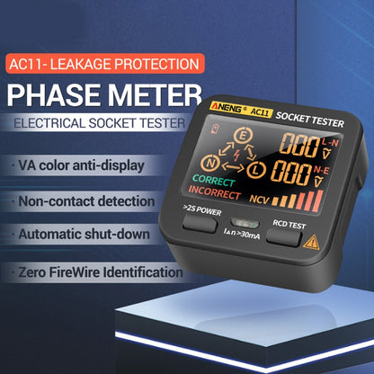 ANENG AC11 Multifunctional Digital Display Socket Tester Electrical Ground Wire Tester(UK Plug) - Current & Voltage Tester by ANENG | Online Shopping South Africa | PMC Jewellery | Buy Now Pay Later Mobicred