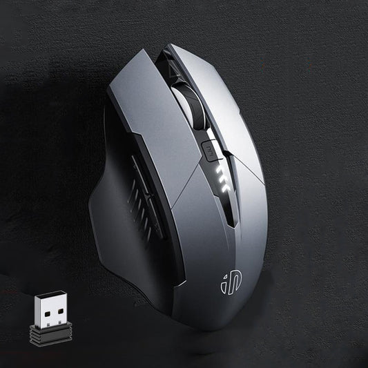 Inphic A1 6 Keys 1000/1200/1600 DPI Home Gaming Wireless Mechanical Mouse, Colour: Gray Wireless+Bluetooth 4.0+Bluetooth 5.0 - Wireless Mice by Inphic | Online Shopping South Africa | PMC Jewellery | Buy Now Pay Later Mobicred