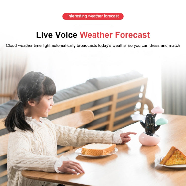 Cloud Weather Time Light Multifunctional Smart Induction Child Wake Up Alarm Clock(White) - Novelty Clock by PMc TechLife | Online Shopping South Africa | PMc TechLife | Buy Now Pay Later Mobicred