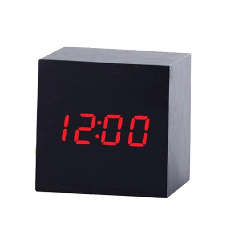 Multicolor Sounds Control Wooden Clock Modern Digital LED Desk Alarm Clock Thermometer Timer Black Red - Alarm Clocks by PMc TechLife | Online Shopping South Africa | PMc TechLife | Buy Now Pay Later Mobicred
