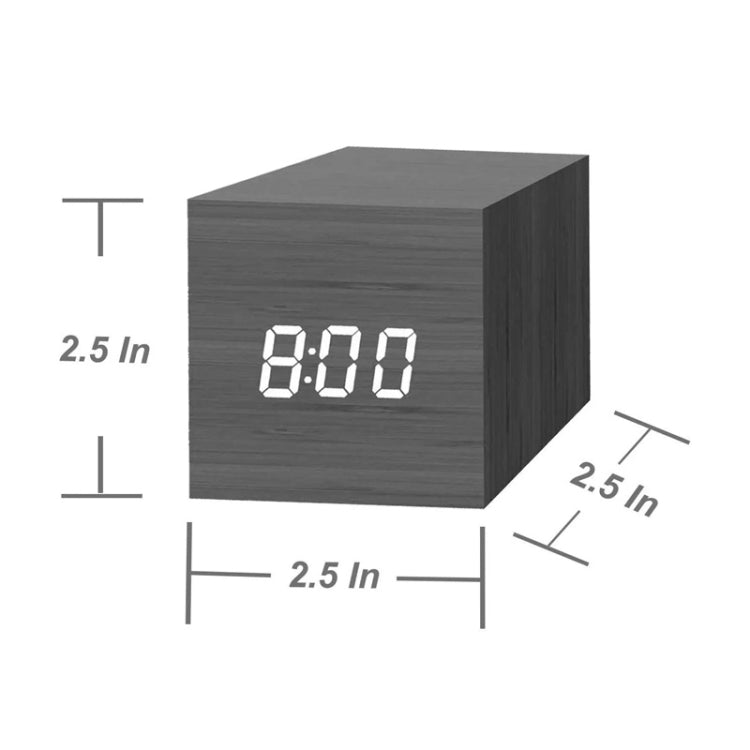 Multicolor Sounds Control Wooden Clock Modern Digital LED Desk Alarm Clock Thermometer Timer Black Red - Alarm Clocks by PMc TechLife | Online Shopping South Africa | PMc TechLife | Buy Now Pay Later Mobicred