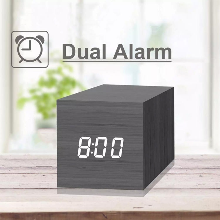 Multicolor Sounds Control Wooden Clock Modern Digital LED Desk Alarm Clock Thermometer Timer Black Red - Alarm Clocks by PMc TechLife | Online Shopping South Africa | PMc TechLife | Buy Now Pay Later Mobicred