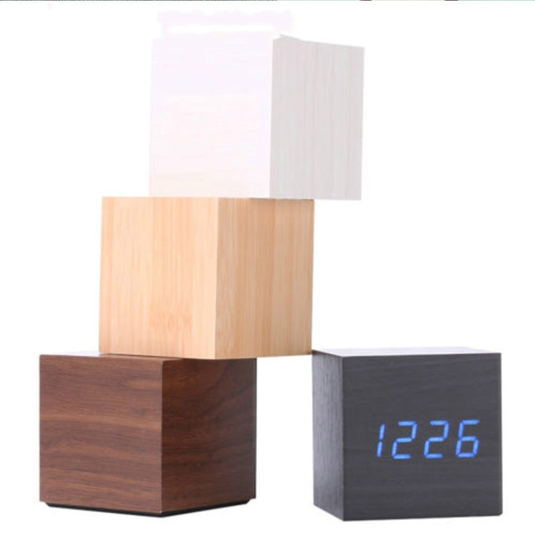Multicolor Sounds Control Wooden Clock Modern Digital LED Desk Alarm Clock Thermometer Timer Black Red - Alarm Clocks by PMc TechLife | Online Shopping South Africa | PMc TechLife | Buy Now Pay Later Mobicred