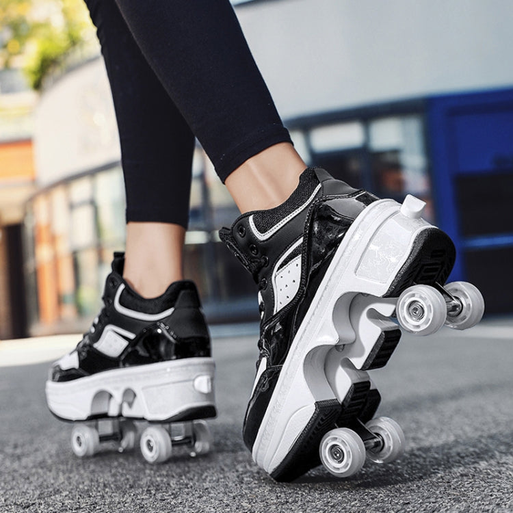 DF06 Walking Shoes Four-wheel Retractable Roller Skates, Size:40(White) - Children Shoes by PMC Jewellery | Online Shopping South Africa | PMC Jewellery