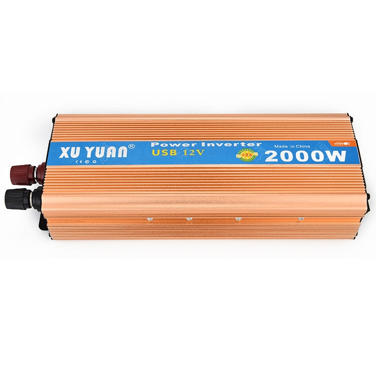 XUYUAN 2000W Inverter with USB Positive And Negative Reverse Connection Protection, Specification: Gold 12V to 110V - Modified Square Wave by PMC Jewellery | Online Shopping South Africa | PMC Jewellery | Buy Now Pay Later Mobicred