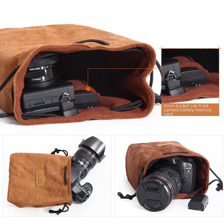 S.C.COTTON Liner Shockproof Digital Protection Portable SLR Lens Bag Micro Single Camera Bag Square Black M - Lens Bag by S.C.COTTON | Online Shopping South Africa | PMC TechLife | Buy Now Pay Later Mobicred