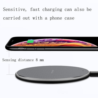 K8 10W Universal Aluminum Alloy Mobile Phone Wireless Charger, Specification:with 50cm Cable(Black) - Wireless Charger by PMC Jewellery | Online Shopping South Africa | PMC Jewellery | Buy Now Pay Later Mobicred