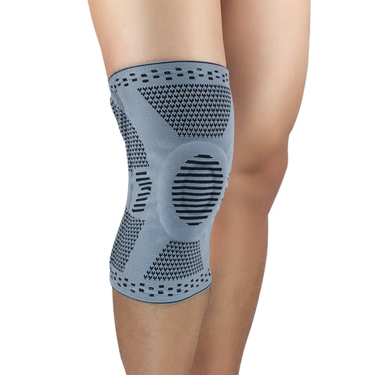 Sports Knee Pads Anti-Collision Support Compression Keep Warm Leg Sleeve Knitting Basketball Running Cycling Protective Gear, Size: L(Gray) - Sports Safety by PMC Jewellery | Online Shopping South Africa | PMC Jewellery | Buy Now Pay Later Mobicred