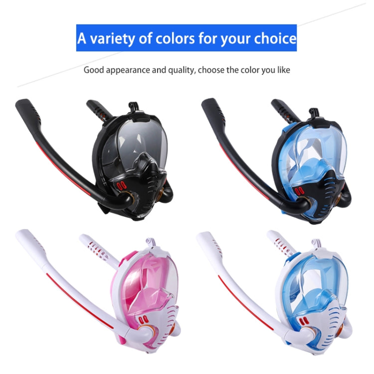 Snorkeling Mask Double Tube Silicone Full Dry Diving Mask Adult Swimming Mask Diving Goggles, Size: L/XL(Black/Blue) - Diving Mask by PMC Jewellery | Online Shopping South Africa | PMC Jewellery | Buy Now Pay Later Mobicred