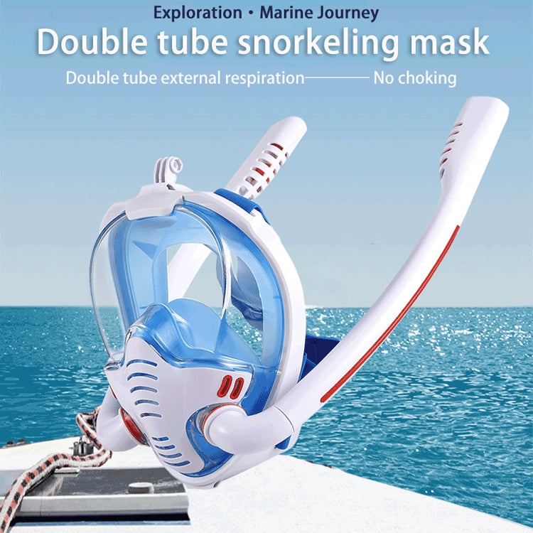 Snorkeling Mask Double Tube Silicone Full Dry Diving Mask Adult Swimming Mask Diving Goggles, Size: L/XL(Black/Black) - Diving Mask by PMC Jewellery | Online Shopping South Africa | PMC Jewellery | Buy Now Pay Later Mobicred