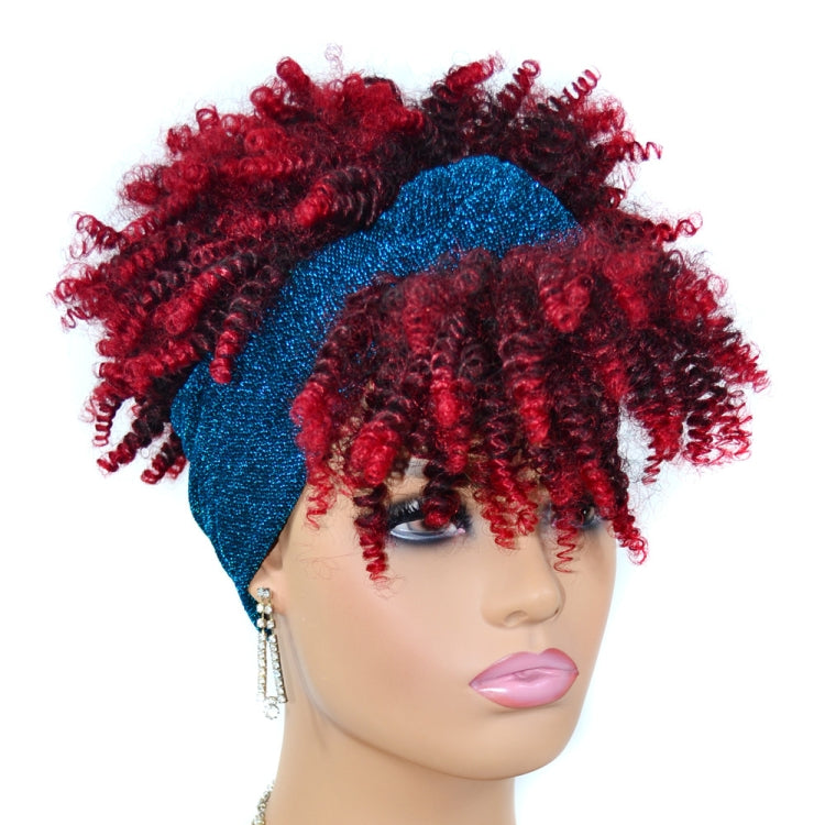 Headscarf Wig Black Gradient Small Curly Wig Explosive Headgear, Colour: 9.TJD2-1BT27# - free shipping - PMC TechLife - Order now!