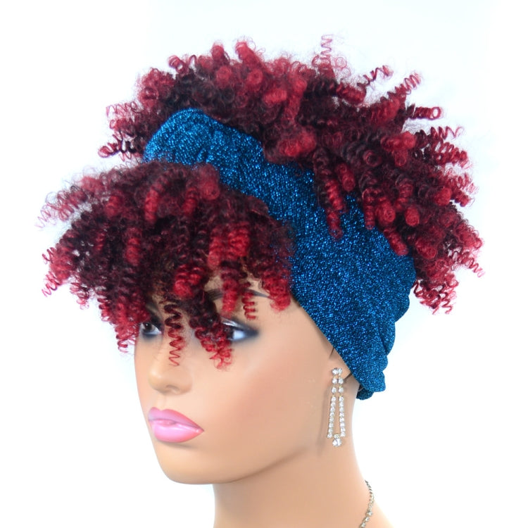 Headscarf Wig Black Gradient Small Curly Wig Explosive Headgear, Colour: 9.TJD2-1BT27# - free shipping - PMC TechLife - Order now!