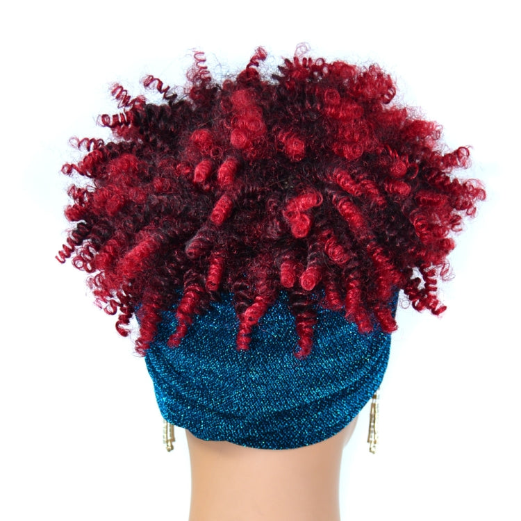 Headscarf Wig Black Gradient Small Curly Wig Explosive Headgear, Colour: 9.TJD2-1BT27# - free shipping - PMC TechLife - Order now!