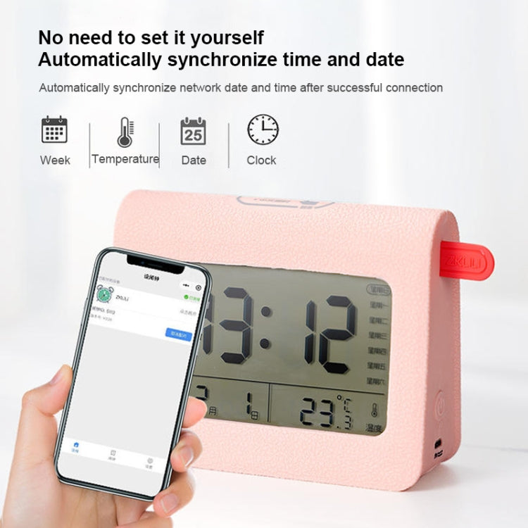 ZKLiLi Lazy Snooze Applet Alarm Clock Bedside Bluetooth Multifunctional Silent Digital Alarm Clock(Pink) - free shipping - PMc TechLife - Order now!