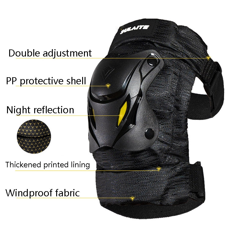 SULAITE Motorcycle Protector Rider Wind Warmth Protective Gear Riding Equipment, Colour: Black Knee Pad+Elbow Pad - Protective Gear by SULAITE | Online Shopping South Africa | PMC Jewellery | Buy Now Pay Later Mobicred