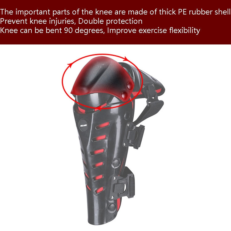 SULAITE Motorcycle Outdoor Riding Anti-Fall Protective Gear Knee Pads(Black Red) - Protective Gear by SULAITE | Online Shopping South Africa | PMC TechLife | Buy Now Pay Later Mobicred