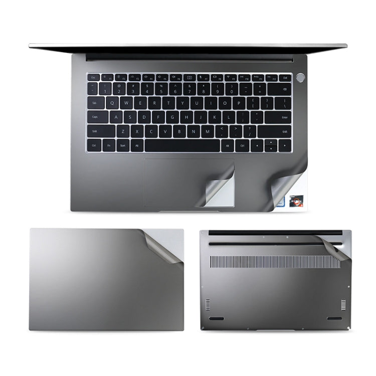 JRC 4 In 1 0.2mm Metal Texture Upper Cover Film + Bottom Cover Film + Full-Support Film + Touchpad Film Laptop Body Protective Film Sticker Set For Huawei Matebook D 14 inch (Gray) - Protector Sticker by JRC | Online Shopping South Africa | PMC Jewellery | Buy Now Pay Later Mobicred