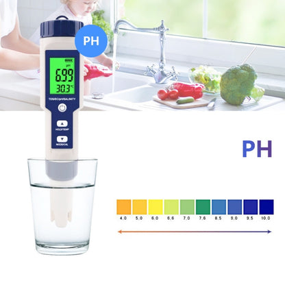 EZ-9909 PH/Salinity/Temperature/TDS/EC 5-in-1 Test Pen Multifunctional Water Quality Detector - PH & Moisture Meter by PMC Jewellery | Online Shopping South Africa | PMC Jewellery | Buy Now Pay Later Mobicred