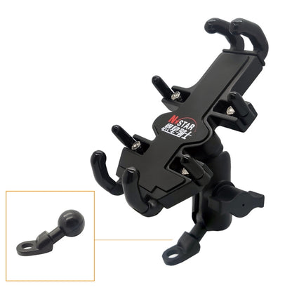 N-STAR NJN001 Motorcycle Bicycle Compatible Mobile Phone Bracket Aluminum Accessories Riding Equipment(With Crooked Ball Head) - Holders by N-STAR | Online Shopping South Africa | PMC Jewellery | Buy Now Pay Later Mobicred