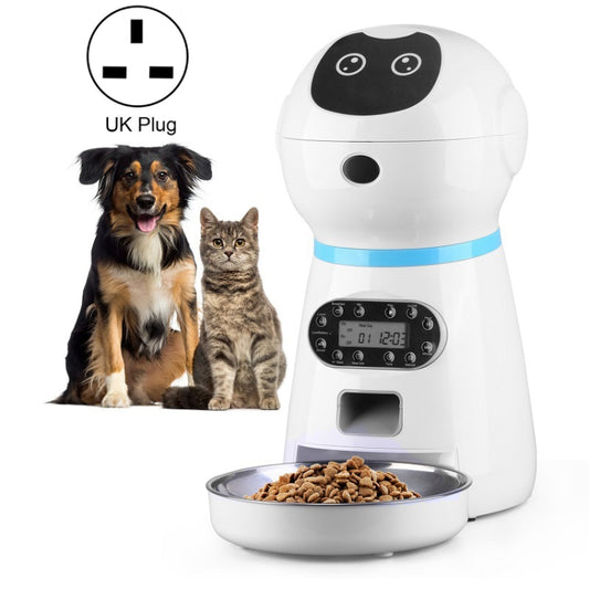 Pet Auto Feeding Intelligent Feed Stainless Steel Food Dish, Specification: UK Plug - Food Bowls by PMC Jewellery | Online Shopping South Africa | PMC Jewellery