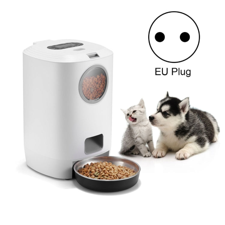 4.5L Smart Pet Cat Dog Bowl Food Automatic Dispenser Feeder  With Timer Auto Electronic Feeder With Metal Food Tray, Specification: EU Plug - Food Bowls by PMC Jewellery | Online Shopping South Africa | PMC Jewellery