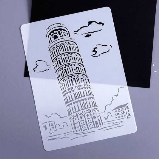 3 Pisa Tower Construction Series Painting Template Theme City A4 Label Template - Art Supplies by PMC Jewellery | Online Shopping South Africa | PMC Jewellery | Buy Now Pay Later Mobicred