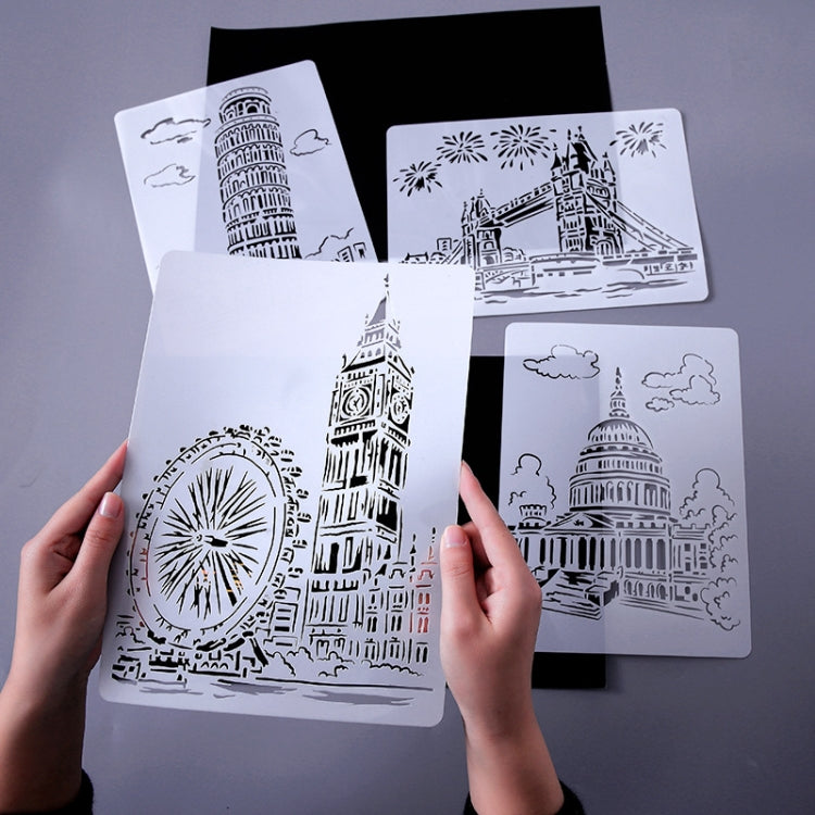 3 Pisa Tower Construction Series Painting Template Theme City A4 Label Template - Art Supplies by PMC TechLife | Online Shopping South Africa | PMC TechLife | Buy Now Pay Later Mobicred