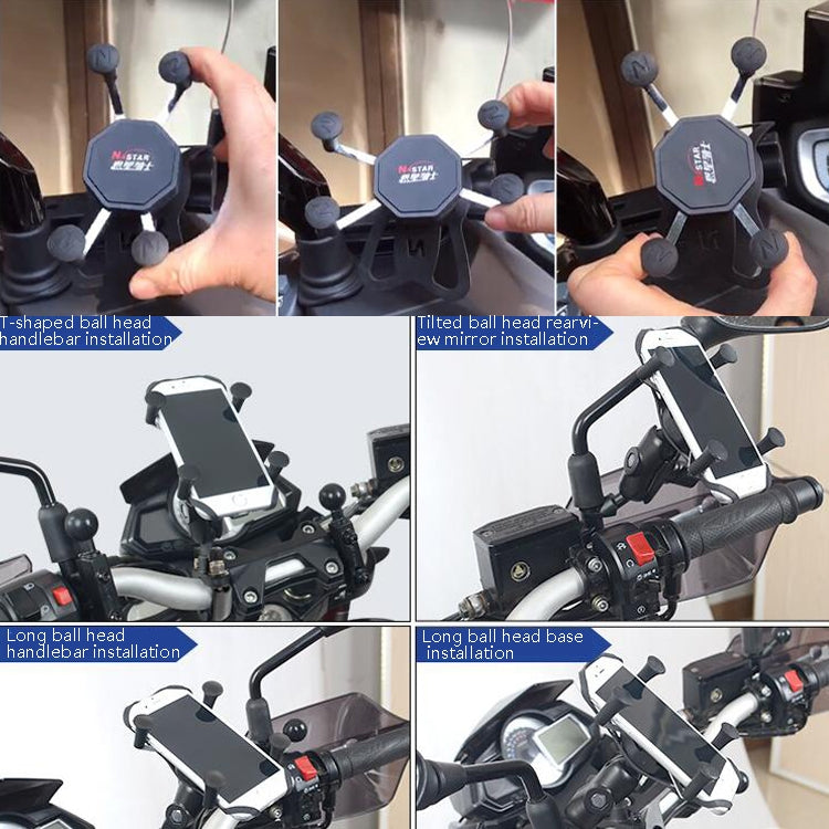 N-STAR N002 Motorcycle Bicycle Mobile Phone Bracket Riding Equipment(Small T Head) - Holders by N-STAR | Online Shopping South Africa | PMC Jewellery | Buy Now Pay Later Mobicred