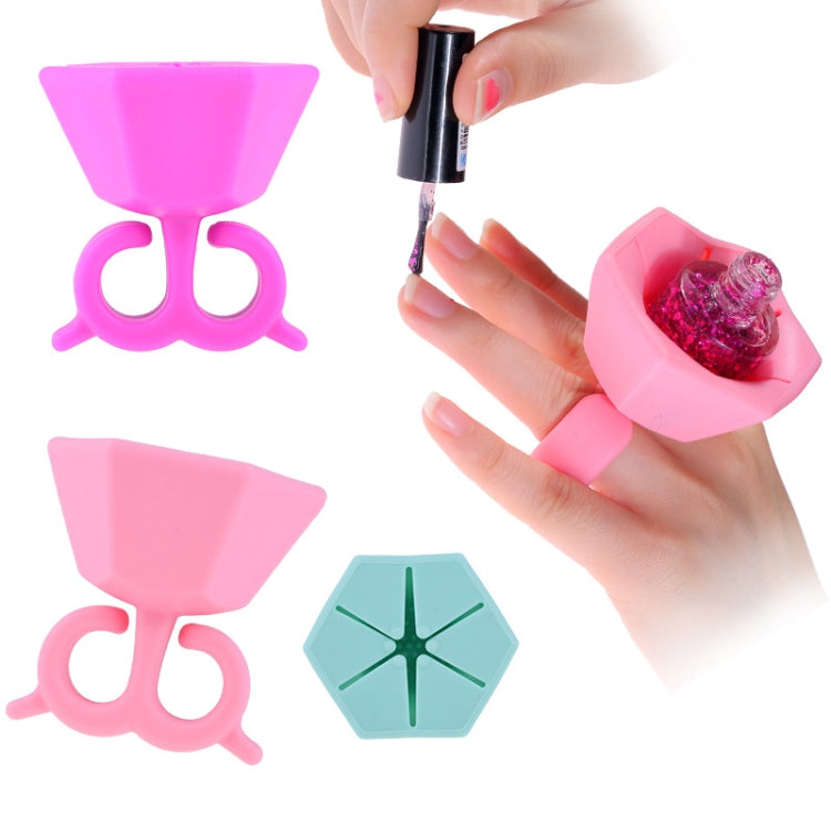 Wearable Nail Polish Bottle Cover Silicone Anti-splash Nail Polish Finger Holder Random Colour Delivery - Nail Art Equipment by PMC Jewellery | Online Shopping South Africa | PMC Jewellery | Buy Now Pay Later Mobicred