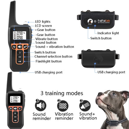PaiPaitek PD529V-1 Training Dog Anti-Barking Device Vibration Collar 1000M Remote Control Distance Pet Training Supplies - Training Aids by PaiPaitek | Online Shopping South Africa | PMC Jewellery | Buy Now Pay Later Mobicred