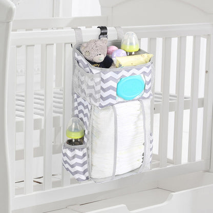 Baby Crib Hanging Bag Multifunctional Detachable Bed Diaper Toy Storage Bag(Gray Snow) - Storage Bags by PMC Jewellery | Online Shopping South Africa | PMC Jewellery