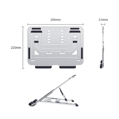 LH-T610 Aluminum Alloy Laptop Bracket Folding Lifting Desktop Cooling Bracket(Elegant Silver) - Laptop Stand by PMC Jewellery | Online Shopping South Africa | PMC Jewellery | Buy Now Pay Later Mobicred