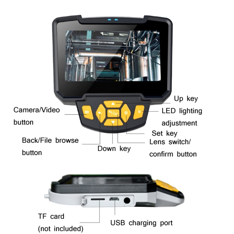 Industrial Dual-Lens Endoscope HD Handheld Screen Pipe Car Inspection Tool, Specification: Line Length 10m -  by PMC Jewellery | Online Shopping South Africa | PMC Jewellery | Buy Now Pay Later Mobicred