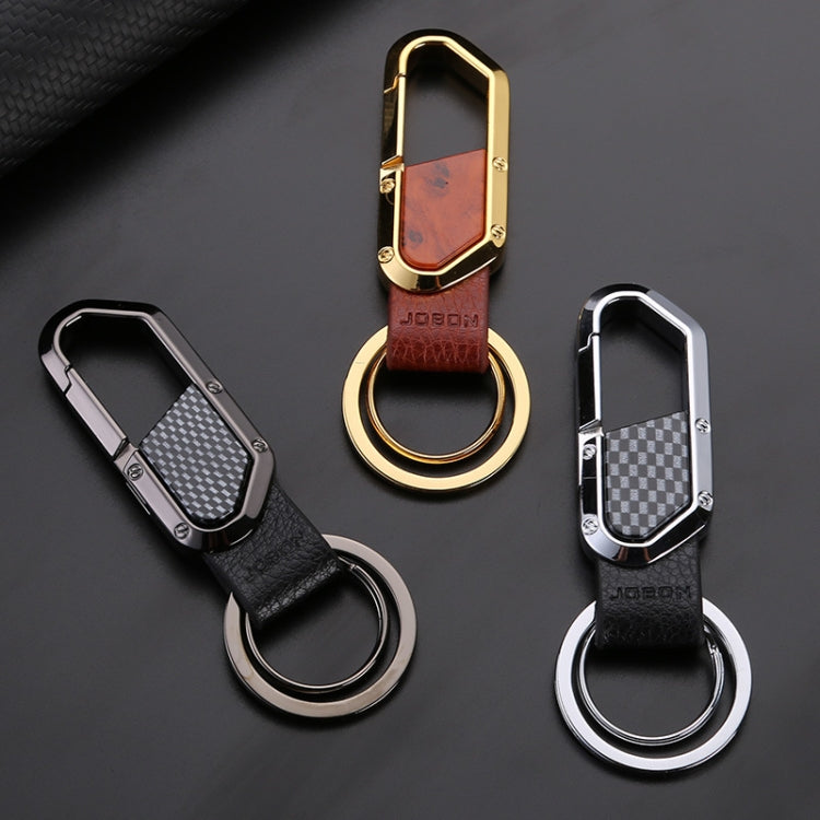 JOBON ZB-106A Business Men Metal Keychain Double Loop Car Pendant Keychain(Black Nickel) - free shipping - PMC TechLife - Order now!
