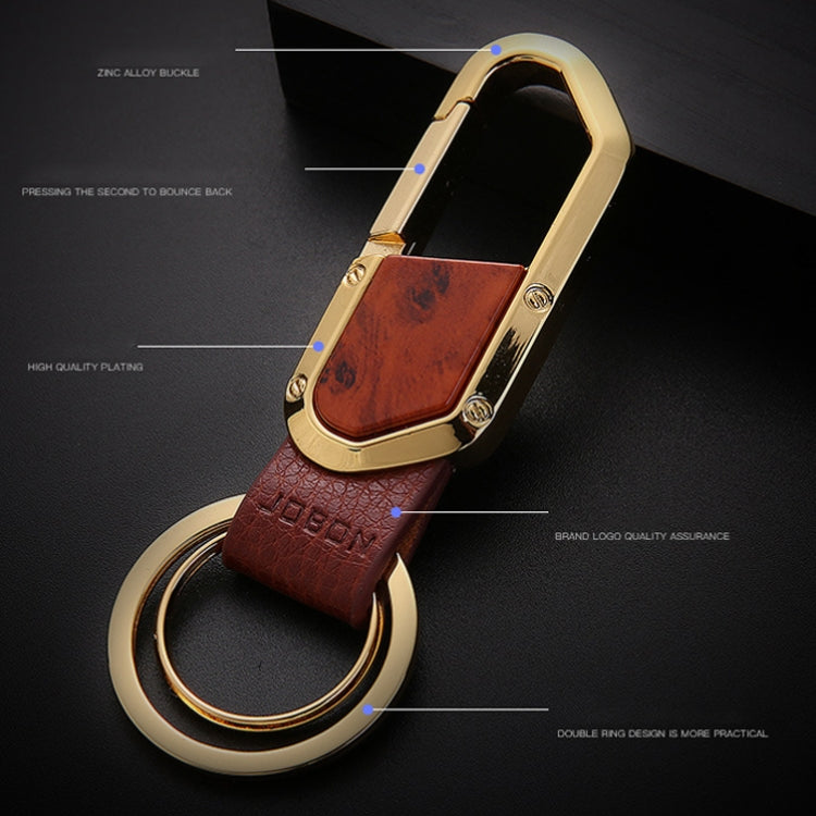 JOBON ZB-106A Business Men Metal Keychain Double Loop Car Pendant Keychain(Golden) - Key Rings by JOBON | Online Shopping South Africa | PMC Jewellery | Buy Now Pay Later Mobicred