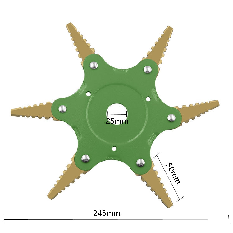 Toothed Mower Blade Six-Leaf Cyclone Blade Agricultural Weeder Parts(Golden Blade Bagged Red) - Lawn Mower, Saws & Accessories by PMC Jewellery | Online Shopping South Africa | PMC Jewellery | Buy Now Pay Later Mobicred