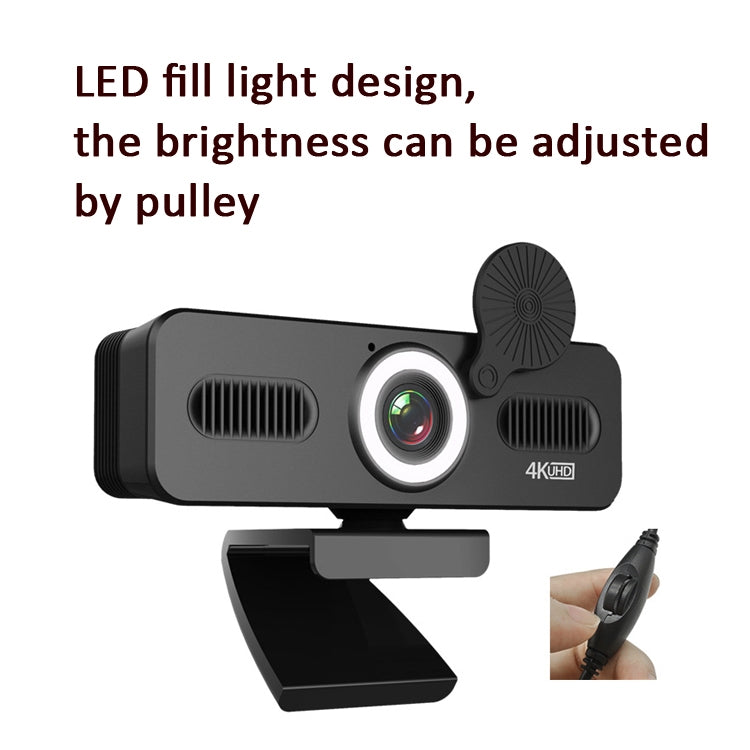 C360 4K  Network High-Definition Computer Camera Drive-Free Beautifying Light Camera with Omnidirectional Microphone, Cable Length: 1.8m - HD Camera by PMC Jewellery | Online Shopping South Africa | PMC Jewellery | Buy Now Pay Later Mobicred