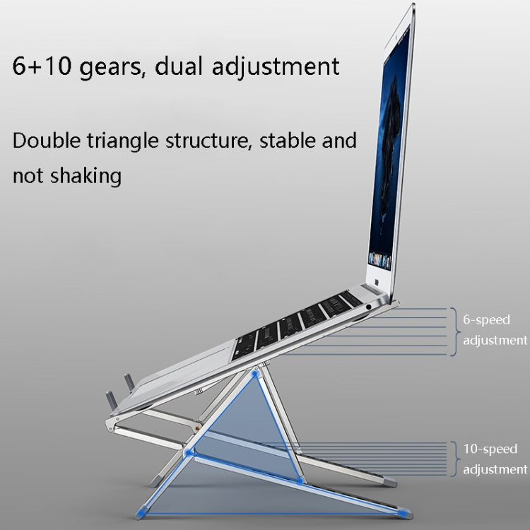 Oatsbasf Z02 Laptop Increasing Cooling Bracket Aluminum Alloy Desktop Adjustable Bracket(Gray) - Laptop Stand by Oatsbasf | Online Shopping South Africa | PMC Jewellery | Buy Now Pay Later Mobicred