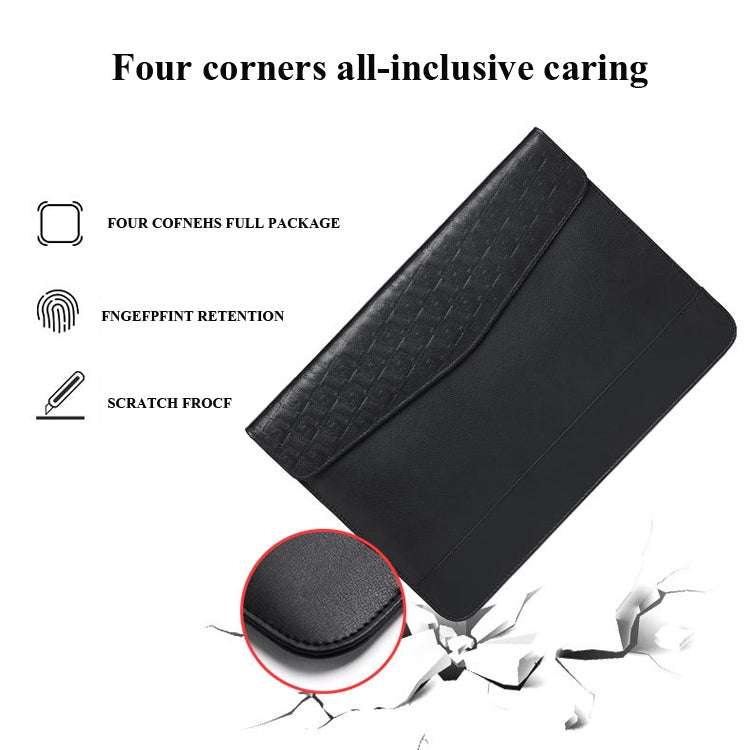 Horizontal  Embossed Notebook Liner Bag Ultra-Thin Magnetic Holster, Applicable Model: 11 -12 inch( Black) - 10 - 11 inch by PMC Jewellery | Online Shopping South Africa | PMC Jewellery | Buy Now Pay Later Mobicred