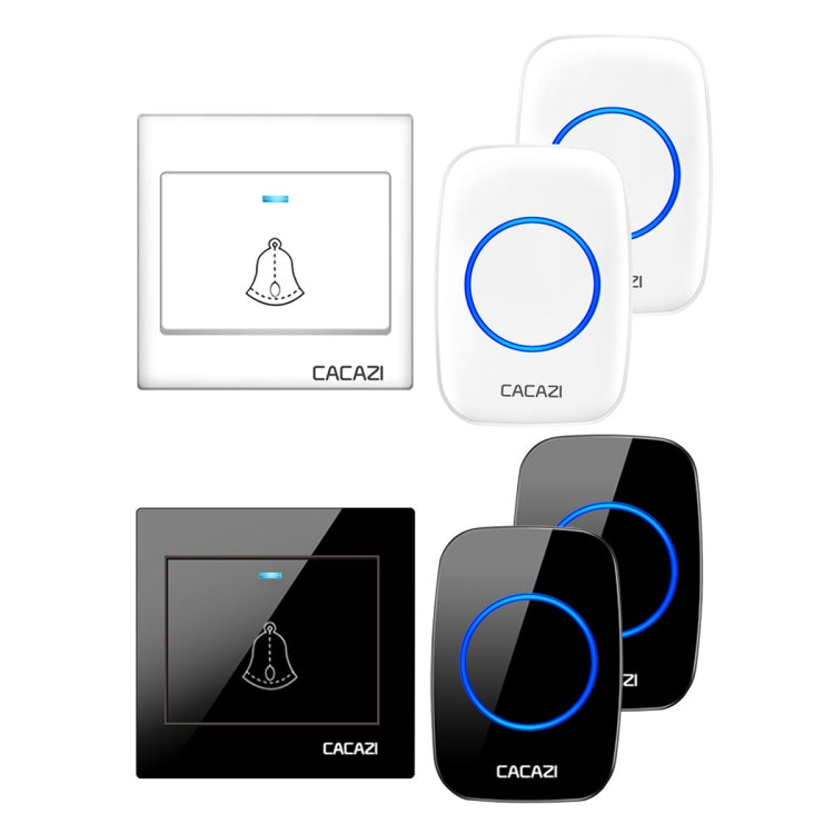 CACAZI H10 1 For 2 Home Wireless Music Doorbell without Battery, Plug:UK Plug(Black) - Wireless Doorbell by CACAZI | Online Shopping South Africa | PMC Jewellery