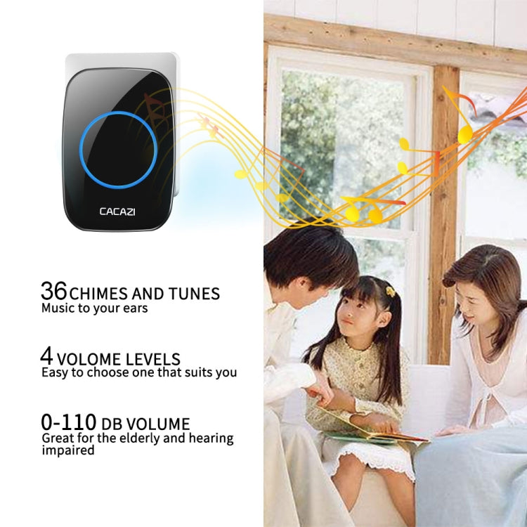 CACAZI H10 1 For 2 Home Wireless Music Doorbell without Battery, Plug:UK Plug(White) - Wireless Doorbell by CACAZI | Online Shopping South Africa | PMC Jewellery