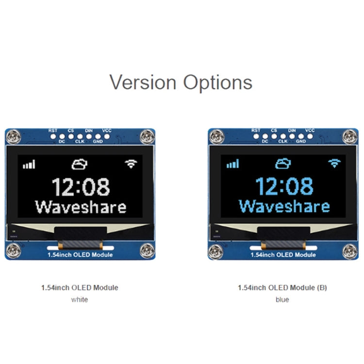 Waveshare 1.54 Inch OLED Display Module, 128��64 Resolution, SPI / I2C Communication(Blue) - free shipping - PMC TechLife - Order now!