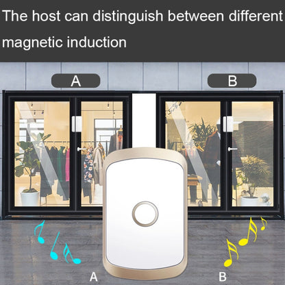 CACAZI M20 1 For 3 Split Type Door Opening Sensor Reminder Smart Wireless Doorbell Alarm, Style: UK Plug(Black) - Wireless Doorbell by CACAZI | Online Shopping South Africa | PMC Jewellery