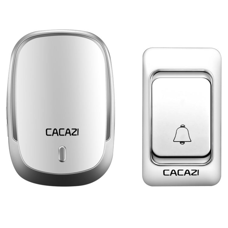 CACAZI Smart Waterproof Music Wireless Doorbell Multifunctional Pager, Style: EU Plug(Silver) - Wireless Doorbell by CACAZI | Online Shopping South Africa | PMC Jewellery