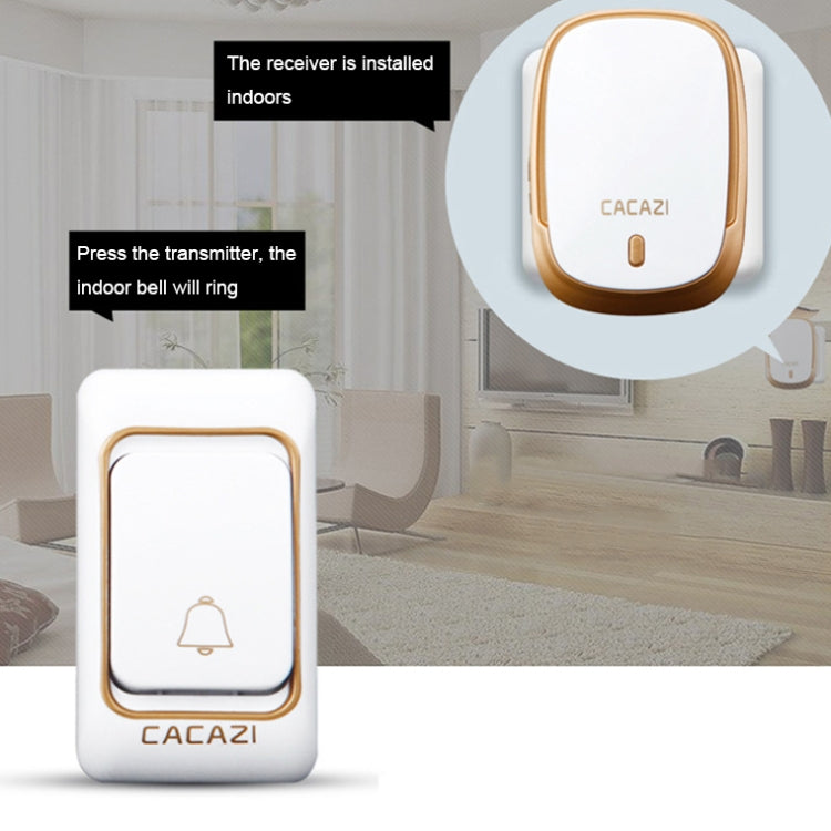 CACAZI Smart Waterproof Music Wireless Doorbell Multifunctional Pager, Style: UK Plug(Black) - Wireless Doorbell by CACAZI | Online Shopping South Africa | PMC Jewellery