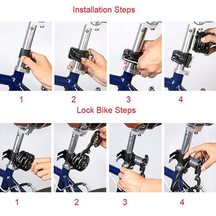 SAHOO Bicycle Anti-Theft Lock Mountain Bike Fixed Folding Lock Chain Lock Creative Hamburger Lock(Black) - free shipping - PMc TechLife - Order now!