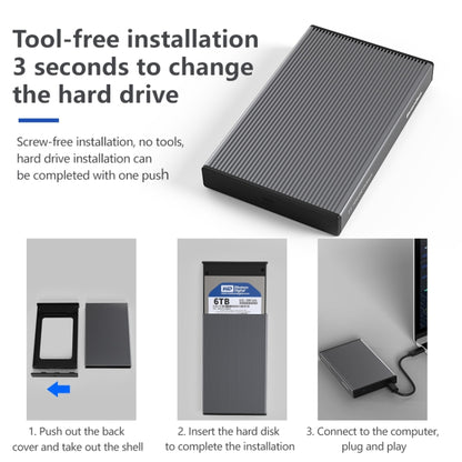 Blueendless 2.5 inch Mobile Hard Disk Box SATA Serial Port USB3.0 Free Tool SSD, Style: MR23F-C Port - HDD Enclosure by Blueendless | Online Shopping South Africa | PMC Jewellery | Buy Now Pay Later Mobicred